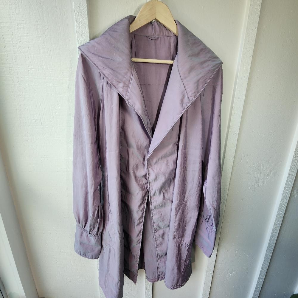 Mycra Pac Water Coat Lavender Reversible Circle Accent And Solid Size S/M